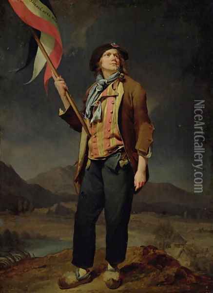 The Singer Chenard, as a Sans-Culotte, 1792 Oil Painting - Louis Leopold Boilly