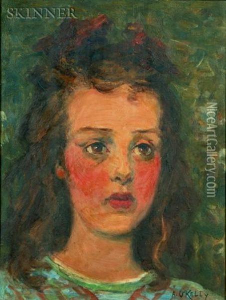 Portrait Of A Young Girl Oil Painting - Aloysius C. O'Kelly
