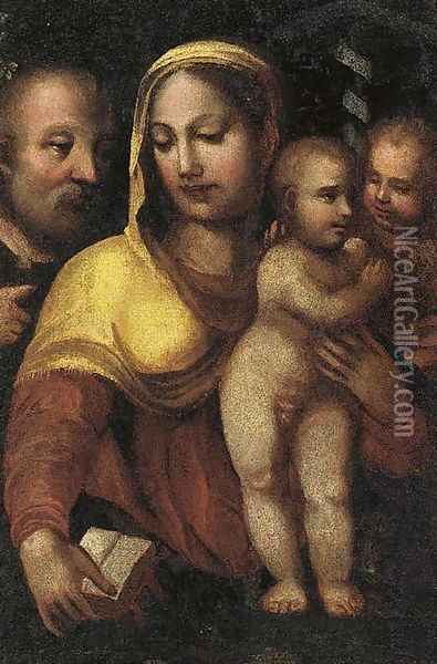 The Holy Family with Saint John the Baptist Oil Painting - Domenico Di Pace Beccafumi