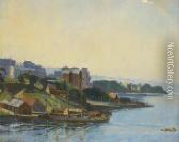 Sydney Harbour, Kirribilli Oil Painting - Robert Waden