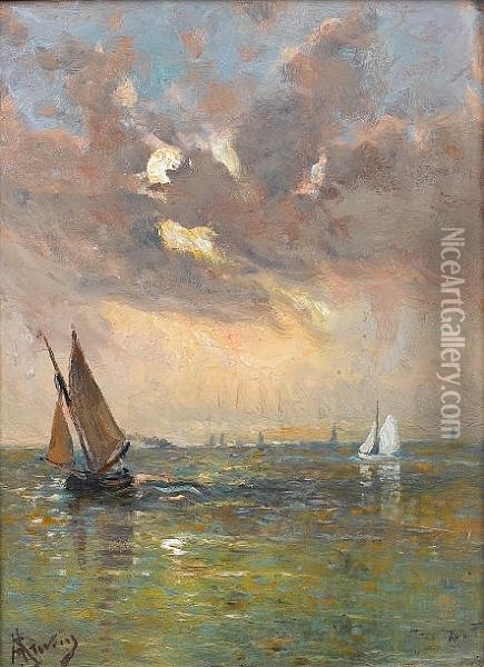 Sailing On A Calm Sea Oil Painting - Aime Stevens