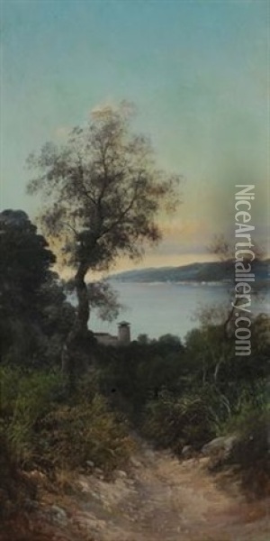 Riviera Ligure (coppia) Oil Painting - Henry Marko