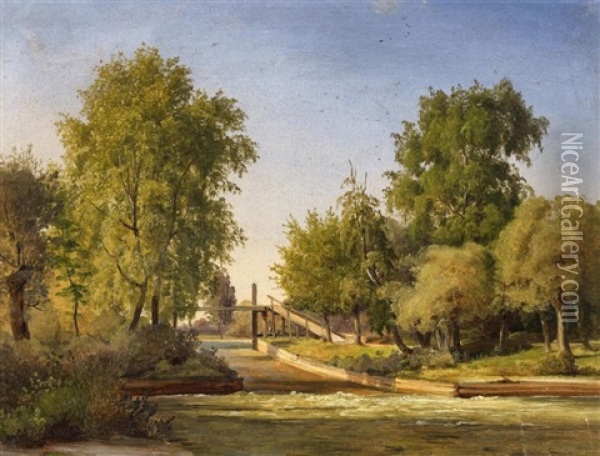 Sommerliche Landschaft Oil Painting - Johann (Hans) Beckmann