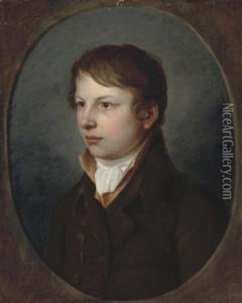 Portrait Of A Boy Oil Painting - Christian Leberecht Vogel