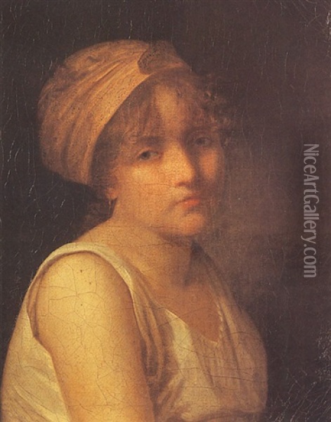 Portrait De Jeune Fille Pensive Oil Painting - Constance (Marie Francoise C. La Martiniere) Mayer