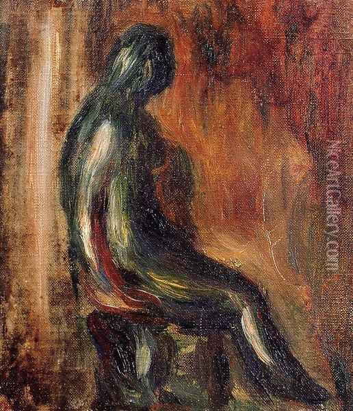 Study Of A Statuette By Maillol Oil Painting - Pierre Auguste Renoir