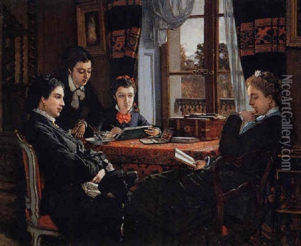 The Aspiring Artist Oil Painting - Victor Joseph Chavet