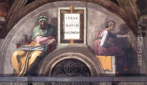 Jesse - David - Solomon 1511 Oil Painting - Michelangelo Buonarroti