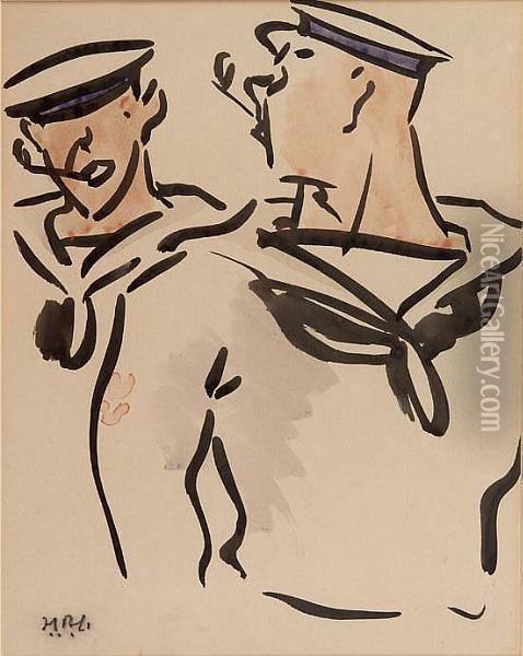 Two Sailors (from 'jack And Tommy' Series) Oil Painting - Francis Campbell Boileau Cadell