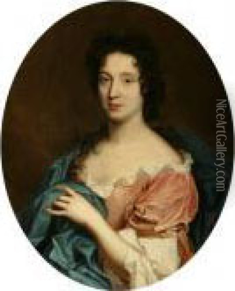 Portrait Of Francoise Bertaut De Motteville Oil Painting - Nicolas de Largillierre