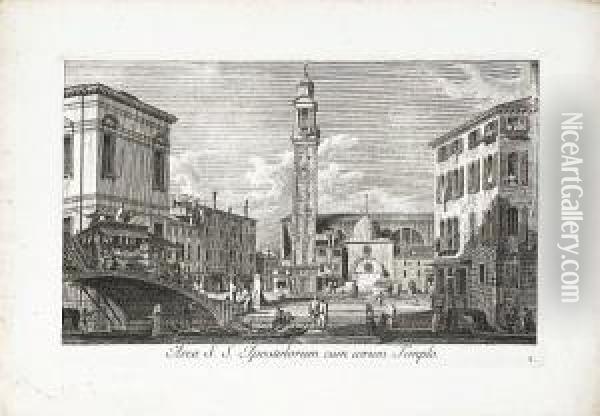 Urbis Venetiarum Prospectus Celebriories Ex Antonii Canal Oil Painting - (Giovanni Antonio Canal) Canaletto