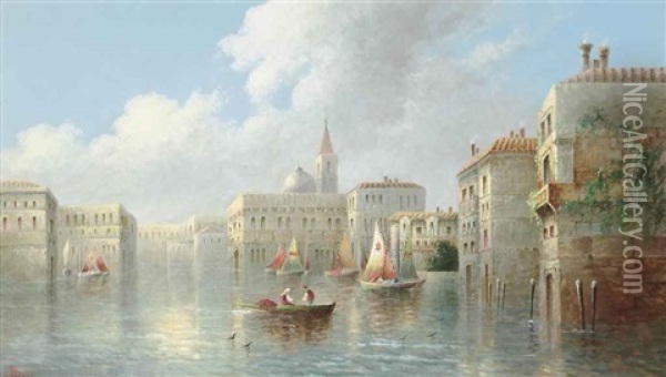 Venetian Capriccios (pair) Oil Painting - James Salt