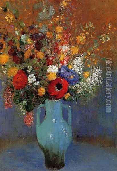 Bouquet Of Wild Flowers 2 Oil Painting - Odilon Redon