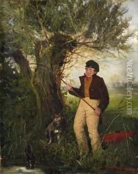 A Successful Catch Oil Painting - Otto Weber
