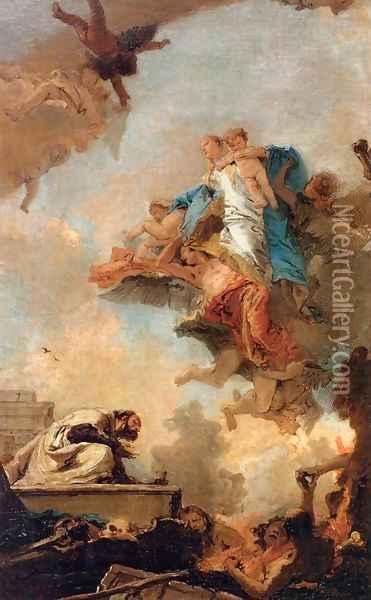Apparition of the Virgin to St Simon Stock 3 Oil Painting - Giovanni Battista Tiepolo