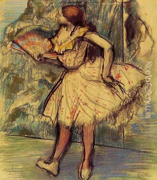 Dancer with a Fan II Oil Painting - Edgar Degas