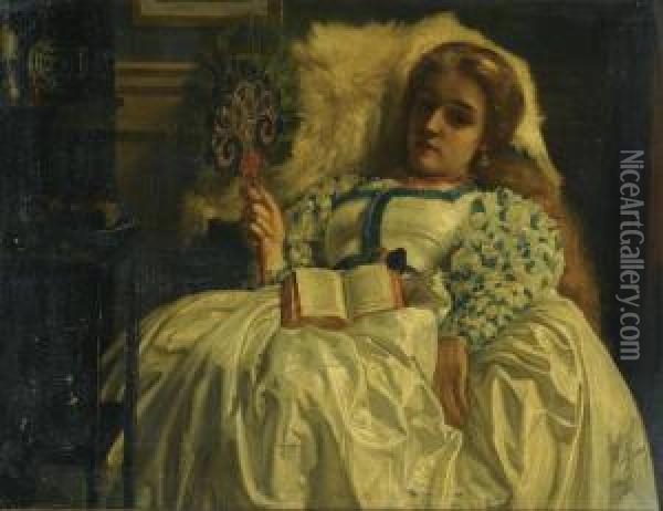 The Peacock Fan Oil Painting - Sir Edward John Poynter