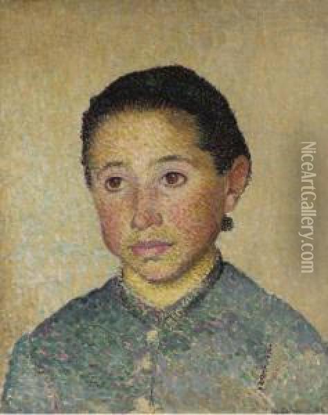 Portrait De Jeune Fille Oil Painting - Henri Delavallee
