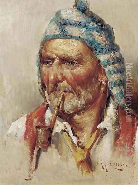 Il vecchio marinaio Oil Painting - Giuseppe Giardiello