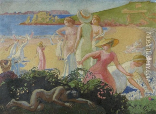 Nausicaa, Le Sommeil D'ulysse Oil Painting - Maurice Denis