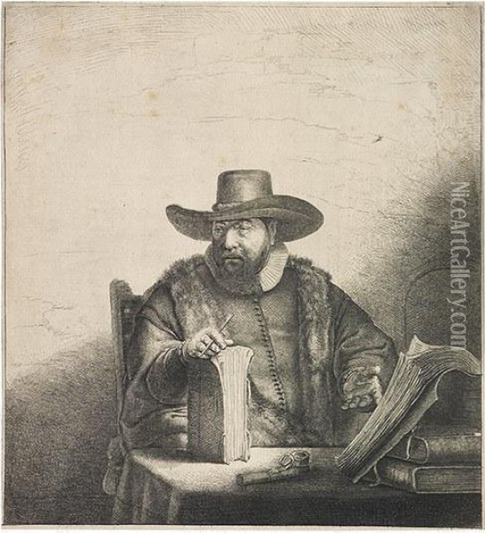 Cornelis Claesz Anslo, Preacher Oil Painting - Rembrandt Van Rijn