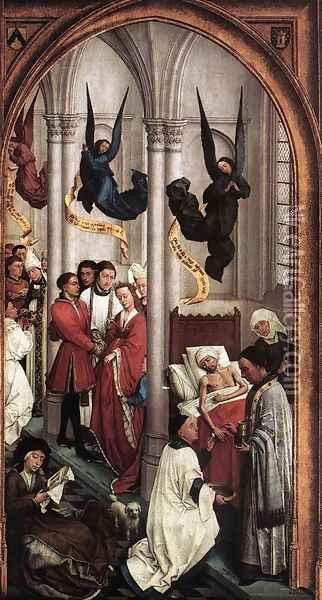 Seven Sacraments (right wing) 1445-50 Oil Painting - Rogier van der Weyden