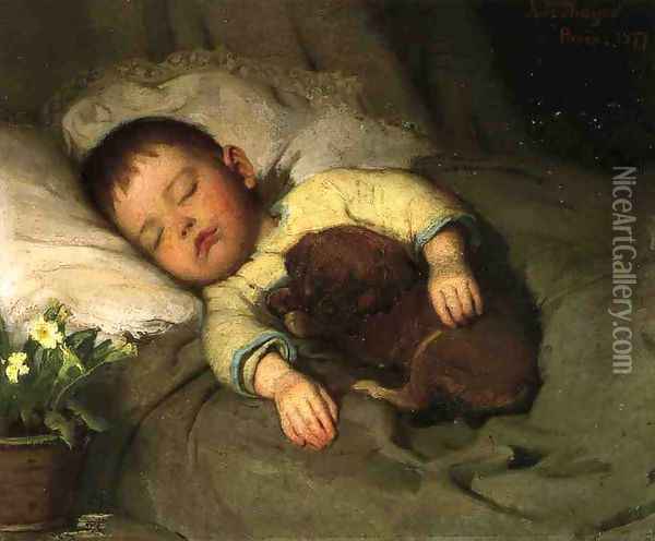 Sleep Oil Painting - Abbott Handerson Thayer