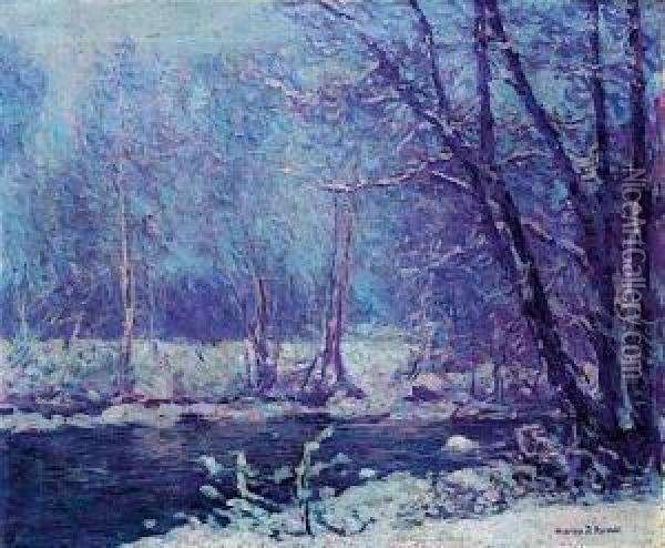 Sous-bois Et Riviere Enneigee Oil Painting - Charles Joh. Palmie