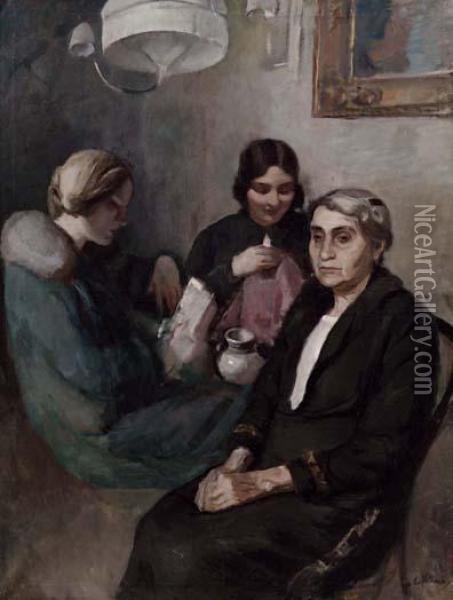 La Famiglia Villani Oil Painting - Gennaro Villani