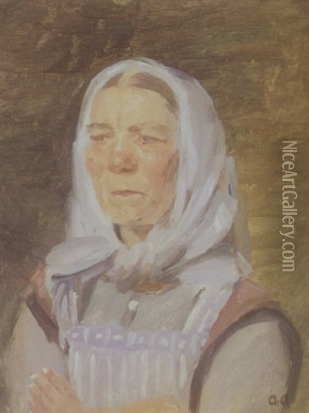 Portraet Af Skagenskone Oil Painting - Anna Kirstine Ancher