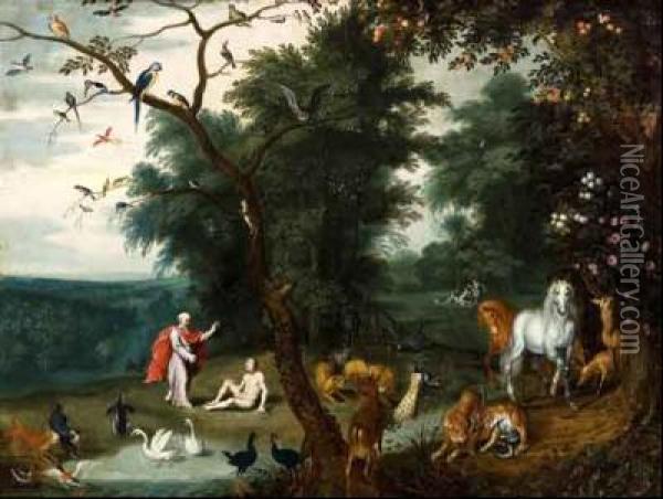 La Creacion De Eva Y El Paraiso Oil Painting - Frederick I Bouttats