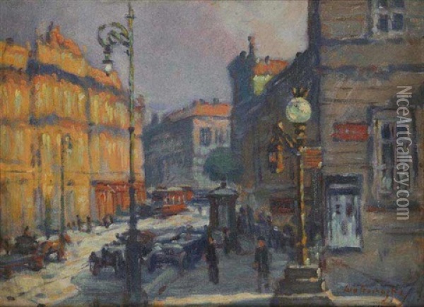 The National Avenue Oil Painting - Iaro Prochazka
