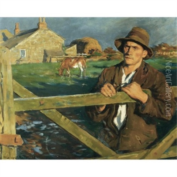 The Farmer Oil Painting - Stanhope Forbes