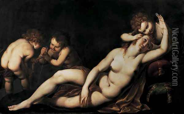 Venus and Cupids Oil Painting - Giulio Cesare Procaccini