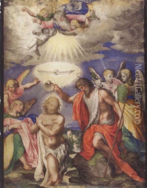 Die Taufe Christi Oil Painting - Ventura Salimbeni