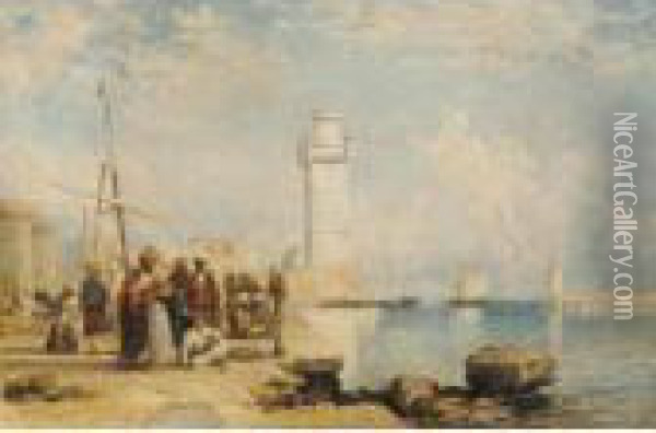 A View Of Rhodes And The Pacha's Palace Oil Painting - William James Muller