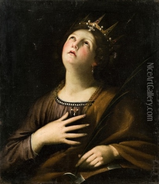 Santa Caterina D'alessandria Oil Painting - Francesco Giovanni Gessi