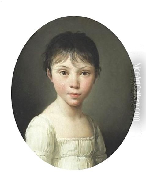 Portrait De Jeune Fille louis-Leopold Boillyportrait Of A Young Girl Oil Painting - Louis Leopold Boilly