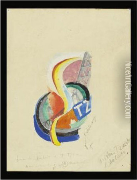 Tristan Tzara, L'auteur Oil Painting - Robert Delaunay