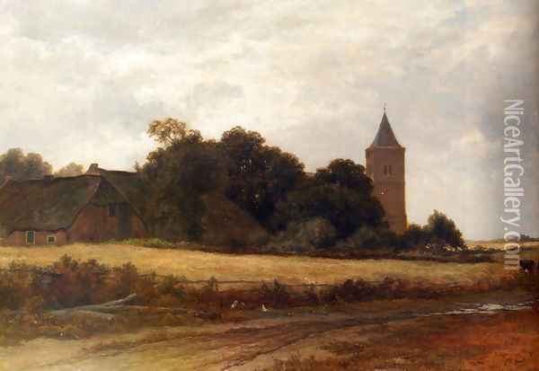 Landschap in't Gooi bij het dorp Blaricum Oil Painting - Adriaen van Everdingen