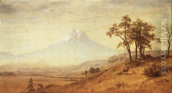 Mount Hood Oil Painting - Albert Bierstadt