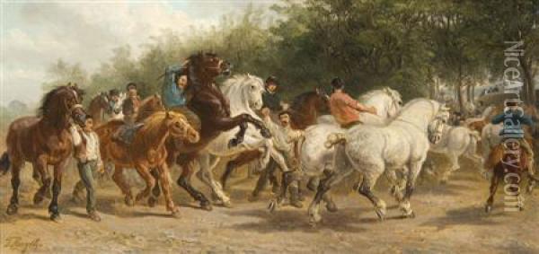 The Horse Fair (after Rosa Bonheur) Oil Painting - Thomas Smythe