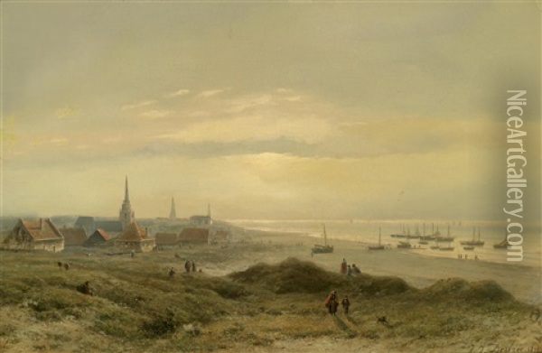 Strand Bei Scheveningen Oil Painting - Johannes Joseph Destree