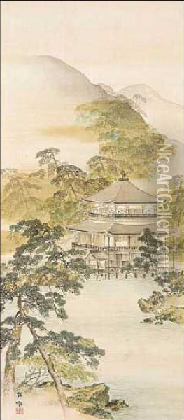 Early Summer In Kinkakuji Temple Oil Painting - Kono Bairei