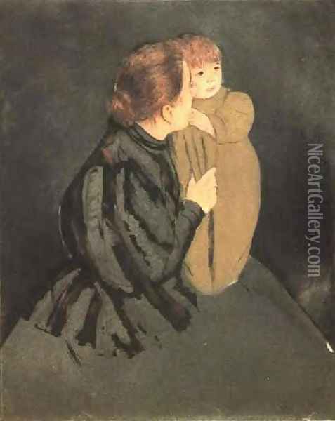 Peasant Mother And Child Oil Painting - Mary Cassatt