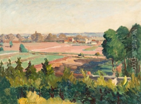 Paysage Des Hauts De Vetheuil Oil Painting - Abel Louis Alphonse Lauvray