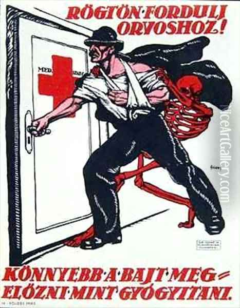 Poster on Safety at Work Oil Painting - Foldes