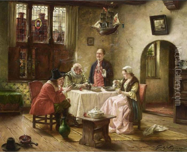 A Merry Company Oil Painting - Fritz Wagner