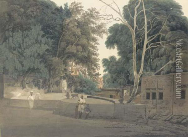 Brindavan Near Mathura Oil Painting - Ezekiel, Lt. General Barton