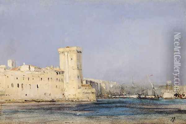 Marine Fortress Oil Painting - Eugene Isabey